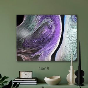 Homemade acrylic abstract fluid art